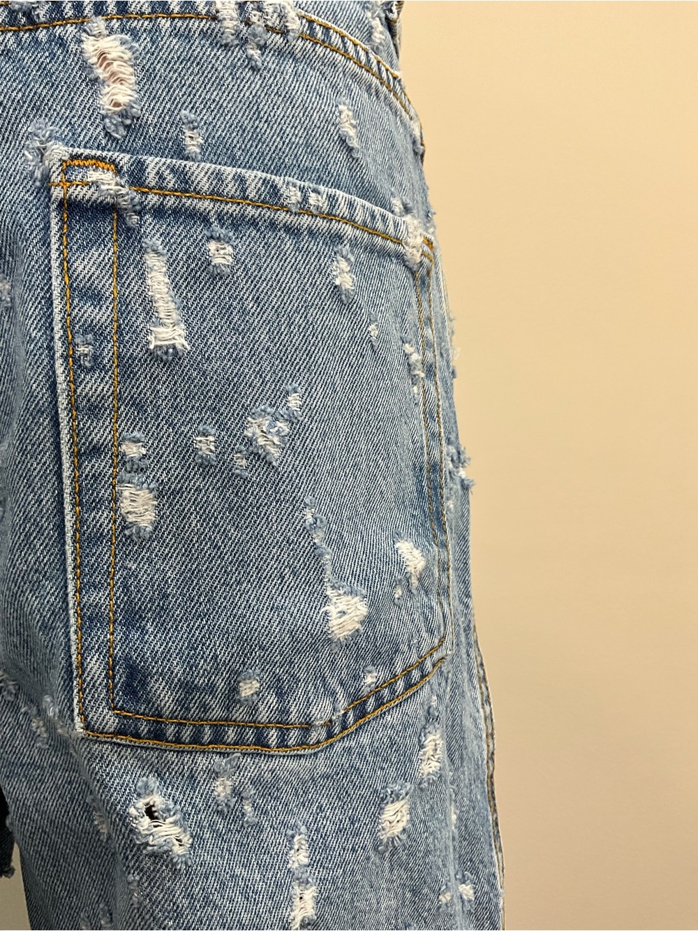 SANDRO Ruthy Distressed High Rise Wide Leg Jeans Light Wash Size 40 - Picture 4 of 9